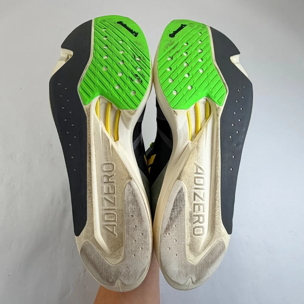 Adidas Adizero Takumi Sen 8 Running Shoes Mens 12 Black Neon Green Racing GY8405